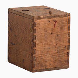 Vintage Wooden Storage Box, 1920