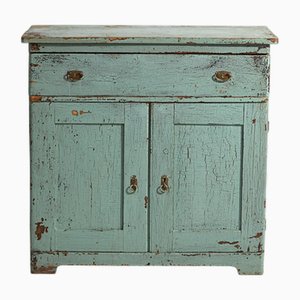 Cassettiera antica con patina verde menta, anni '20