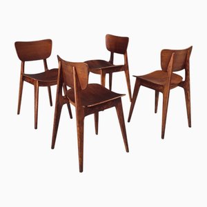 Modernistische Rekonstruktion Esszimmerstühle, Frankreich, 1940er, 4er Set
