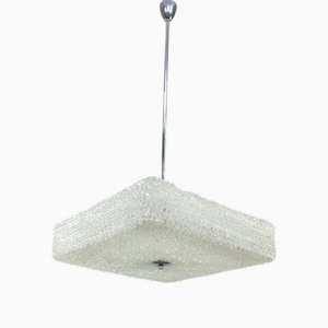 Lampada a sospensione vintage in vetro, anni '70