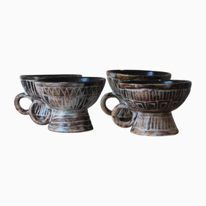 Keramik Schalen von Jacques Pouchain für Dieulefit Workshop, 1950er, 4er Set