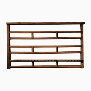 Estantería de pared francesa antigua de madera, década de 1800