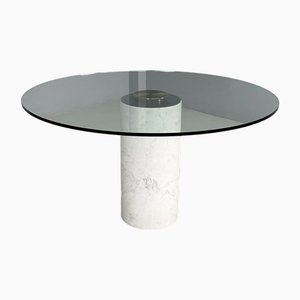 Italian Modern M4 Dining Table in Marble and Glass by Angelo Mangiarotti for Skipper, 1980s
