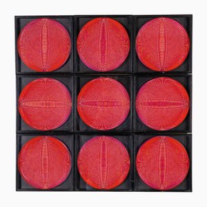 Jeanine Vandenbrande, Op Art Wandkomposition, 1970er, Holz