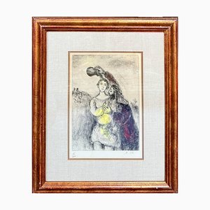 Marc Chagall, L'unzione di Saul, 1958, Acquaforte, Incorniciato