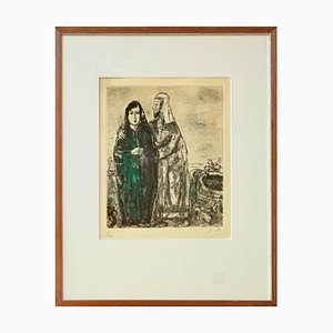 Marc Chagall, Incontro di Giacobbe e Rachele al pozzo, 1958, Acquaforte, Incorniciato