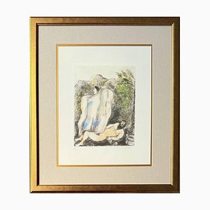 Marc Chagall, La Création de l'Homme, Nude, 1958, Etching, Framed