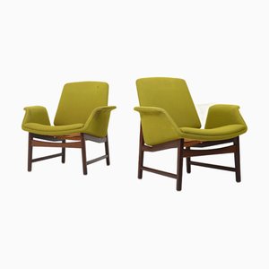 Mod vintage danese Poltrone nr. 451 di Illum Wikkelsø per Aarhus Møbelfabrik, anni '60, set di 2