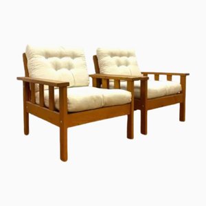 Pine Lounge Chairs, Sweden, 1980s, Set of 2