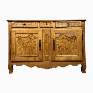 Buffet Bressan Louis XV en Noyer et Loupe d'Orme, 18ème Siècle