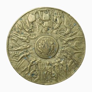 Großes Tondo aus Vergoldeter Bronze, 1850er