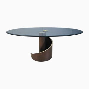 Brutalistischer Esstisch aus Glas & Bronze von Barilone für Roche Bobois, 1990er