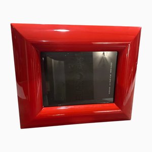Cadre Photo Vintage en Bois Laqué Rouge par Bussolari, Italie, 1990s