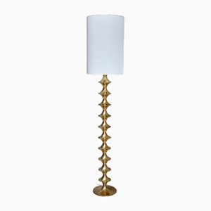 Lampada da terra moderna scultorea in ottone di Elit AB, Svezia, anni '60