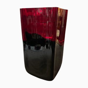 Moderne Vase aus Muranoglas in Rot & Schwarz von Carlo Moretti, 1980er