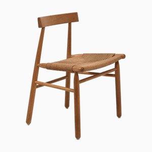 Mid-Century Modern Scandinavian Chair in Oak and Woven Papercord, 1950s