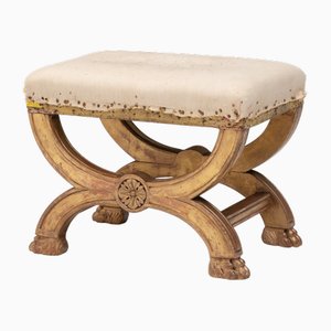 Poggiapiedi antico con cornice a X, 1890