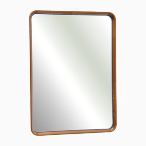 German Art Deco Wall Mirror with Maple Wood Frame, 1930s