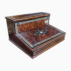 Napoleon III Reiseschreibtisch aus Eibenholz & Palisander, Ende 19. Jh.