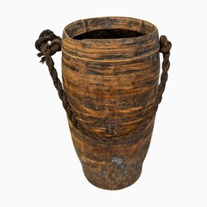 Indischer Vintage Wassertopf aus Holz, 1950er