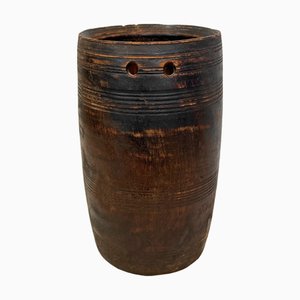 Indischer Vintage Wassertopf aus Holz, 1950er