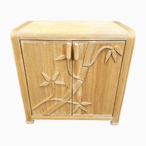 Vintage Tropical Split Reed Cabinet, 1970s