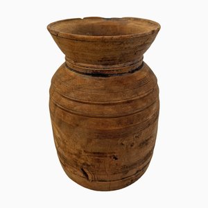 Indischer Vintage Wassertopf aus Holz, 1950er