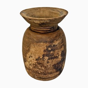 Vintage India Wood Water Pot, 1950s