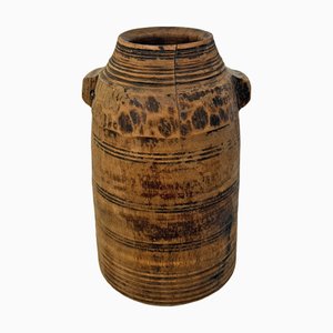 Indischer Vintage Wassertopf aus Holz, 1950er