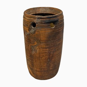 Vintage India Wood Water Pot, 1950s