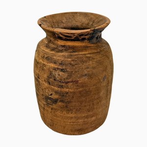 Vintage India Wood Water Pot, 1950s