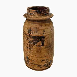 Indischer Vintage Wassertopf aus Holz, 1950er