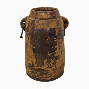 Indischer Vintage Wassertopf aus Holz, 1950er