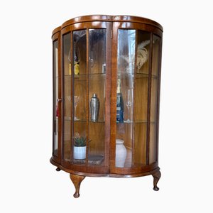 Vitrina estilo Art Déco de vidrio y madera, años 50