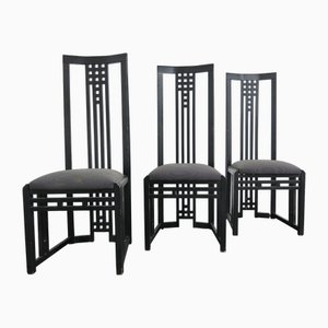 Modern Wooden Throne Chairs by Giorgetti Tris, 1970s, Set of 3