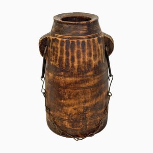 Pentola vintage in legno, India, anni '50