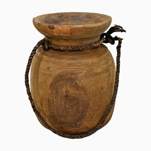 Pentola vintage in legno, India, anni '50