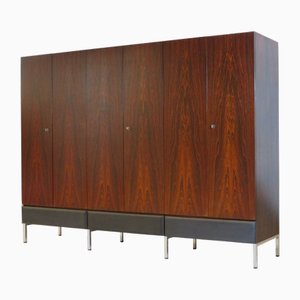 Large Mid-Century Modern 6-Door Wardrobe in Rosewood and Ash, 1960s