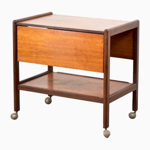 Mid-Century Moderner klappbarer Getränkewagen aus Teak, 1960er