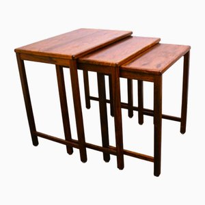 Swedish Rosewood Nesting Table, 1960s, Set of 3