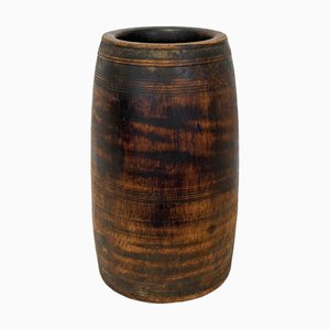 Vintage Indian Wood Water Pot, 1950s
