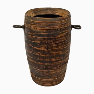 Indischer Vintage Wassertopf aus Holz, 1950er