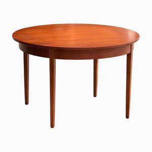Mesa de comedor extensible danesa Mid-Century de teca redonda de diseño moderno. atribuido a Desconocido por Desconocido, años 60