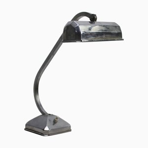 Vintage Art Deco Silver Bankers Desk Light