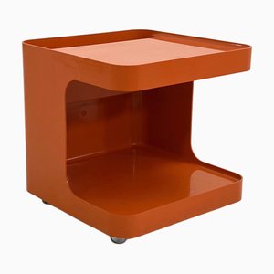 Carrello bar arancione di Marcello Siard per Longato, anni '70
