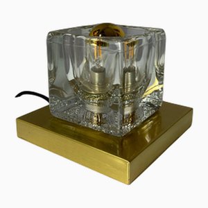 Applique Murale en Verre Doré avec Socle en Laiton de Peill & Putzler