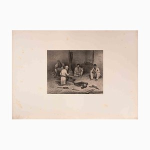 Auguste Raffet, Tanneurs Tatars (Tatar Tanners), Lithograph, 1840