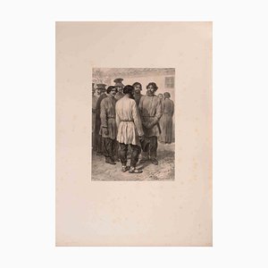 Auguste Raffet, Paysans russes, Lithograph, 1841
