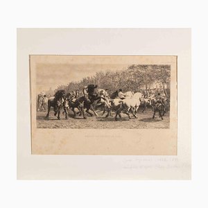 Veyrassat after Rosa Bonheur, Les Marché aux Chevaux de Paris, Etching, 1853