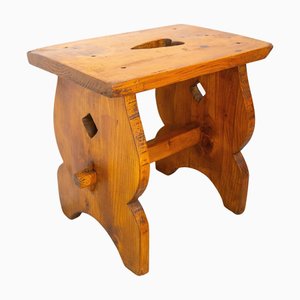 French Chalet Pine Stool, 1940